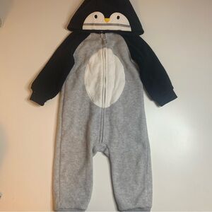 Carter's Penguin Hooded Footie - Black and Gray